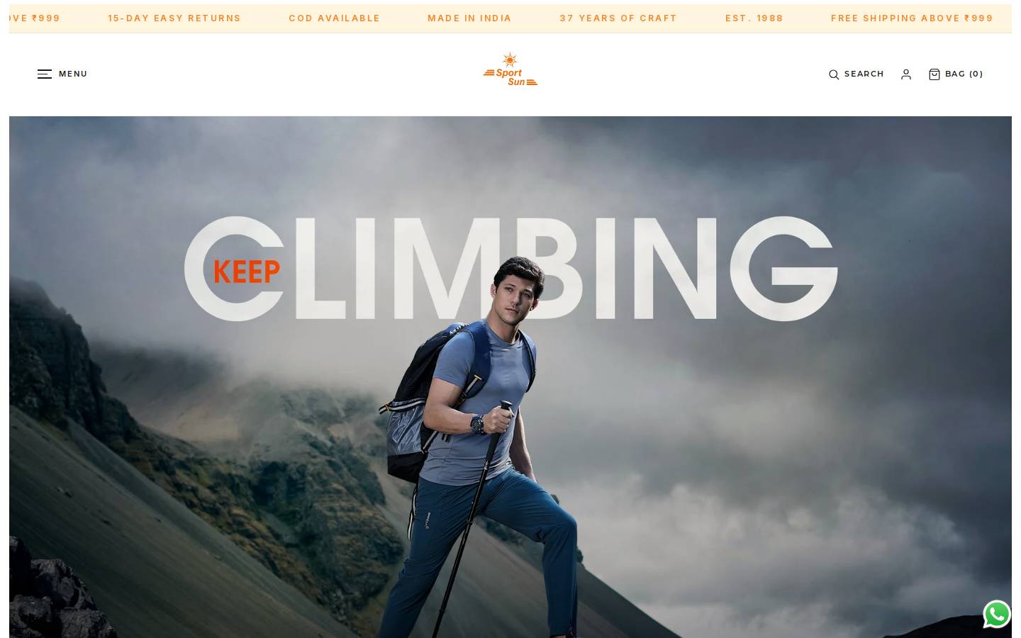 sportsun.in homepage screenshot