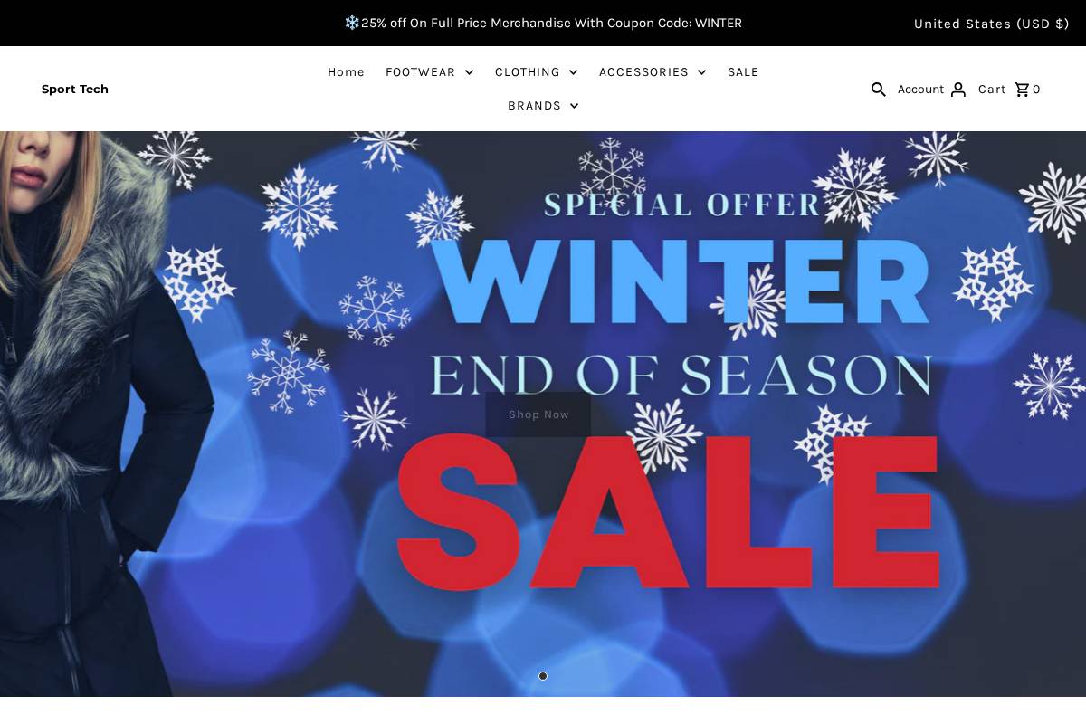 sporttechstore.com homepage screenshot