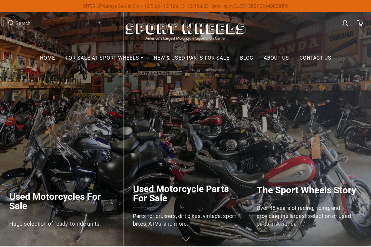 Sport Wheels Website homepage screenshot
