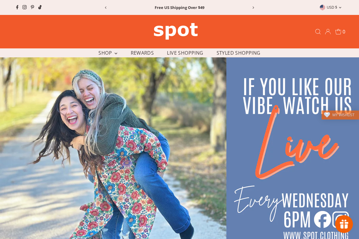 spot.clothing homepage screenshot