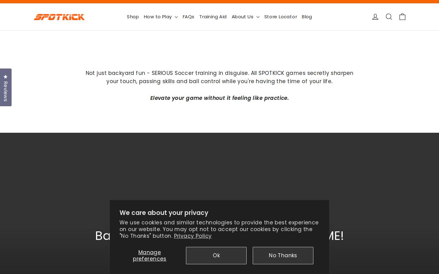 Spotkickgame homepage screenshot