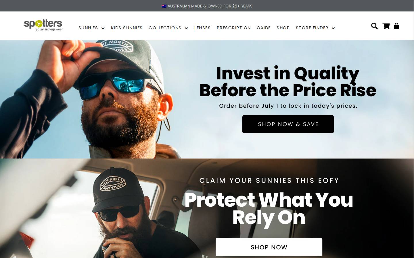spotters.com.au homepage screenshot