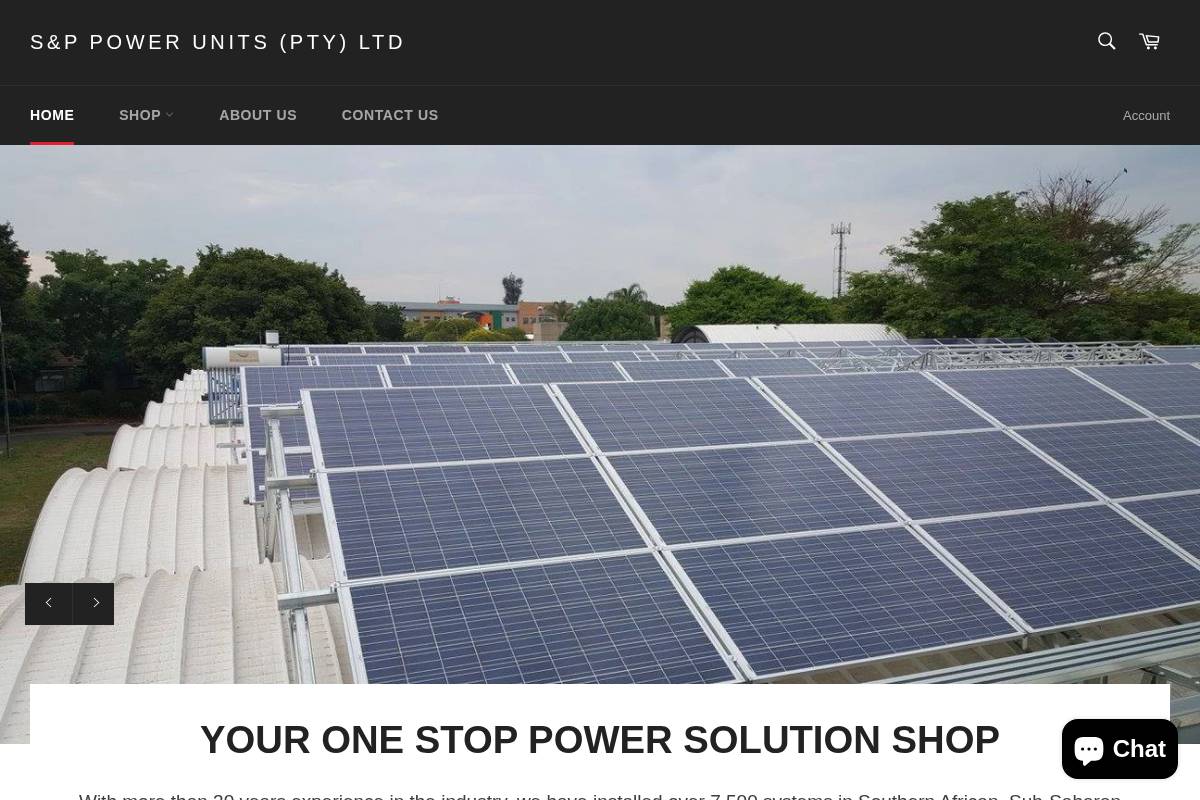 sppowerunits.co.za homepage screenshot