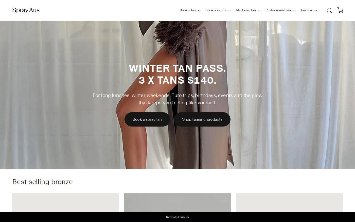 sprayaus.com homepage screenshot