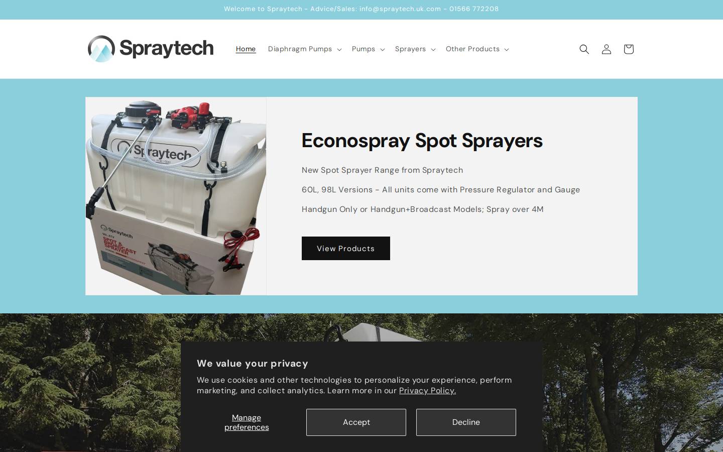 spraytech.uk.com homepage screenshot