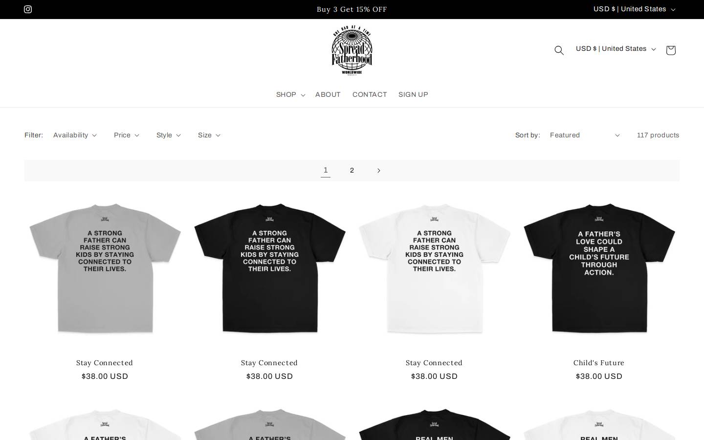 spreadfatherhood.com homepage screenshot