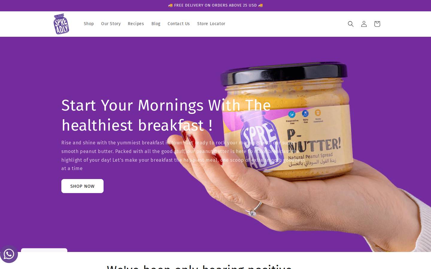 spreadly.co homepage screenshot