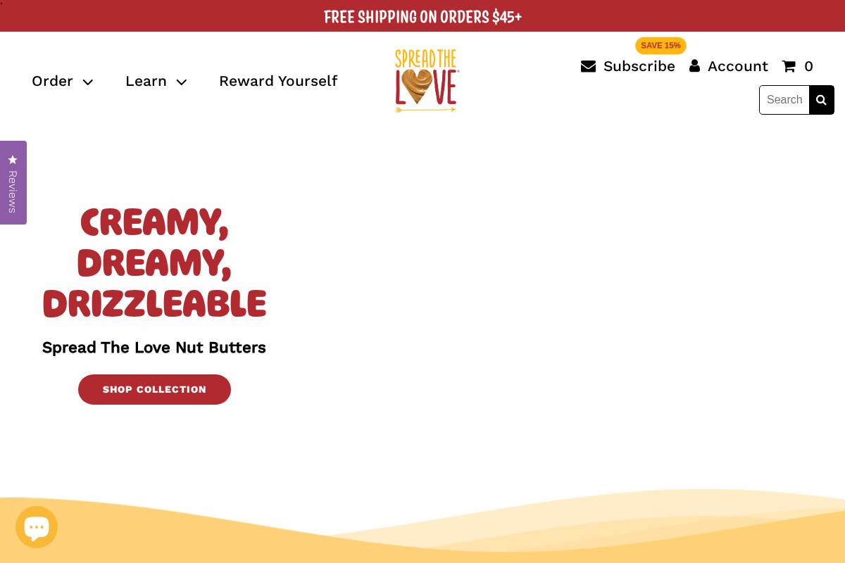 spreadthelovefoods.com homepage screenshot