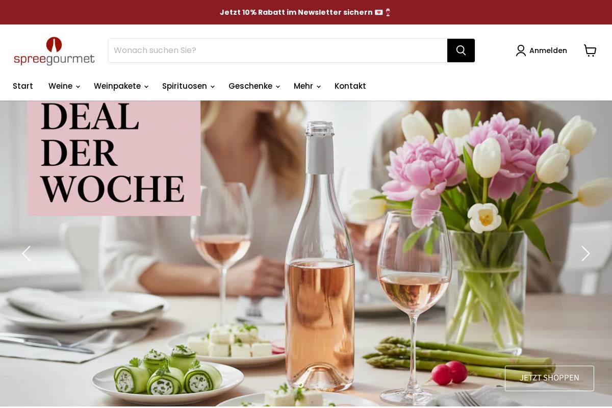 Spree Gourmet homepage screenshot