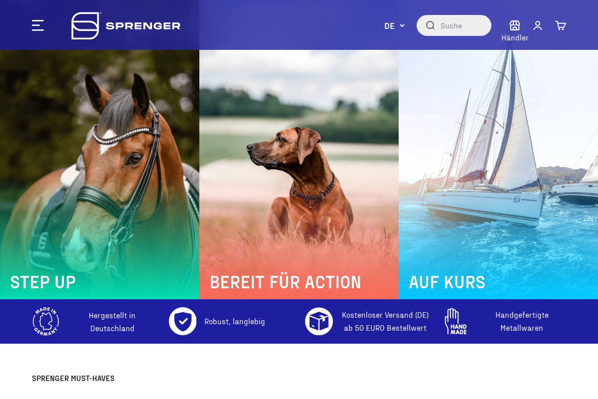 sprenger.de homepage screenshot