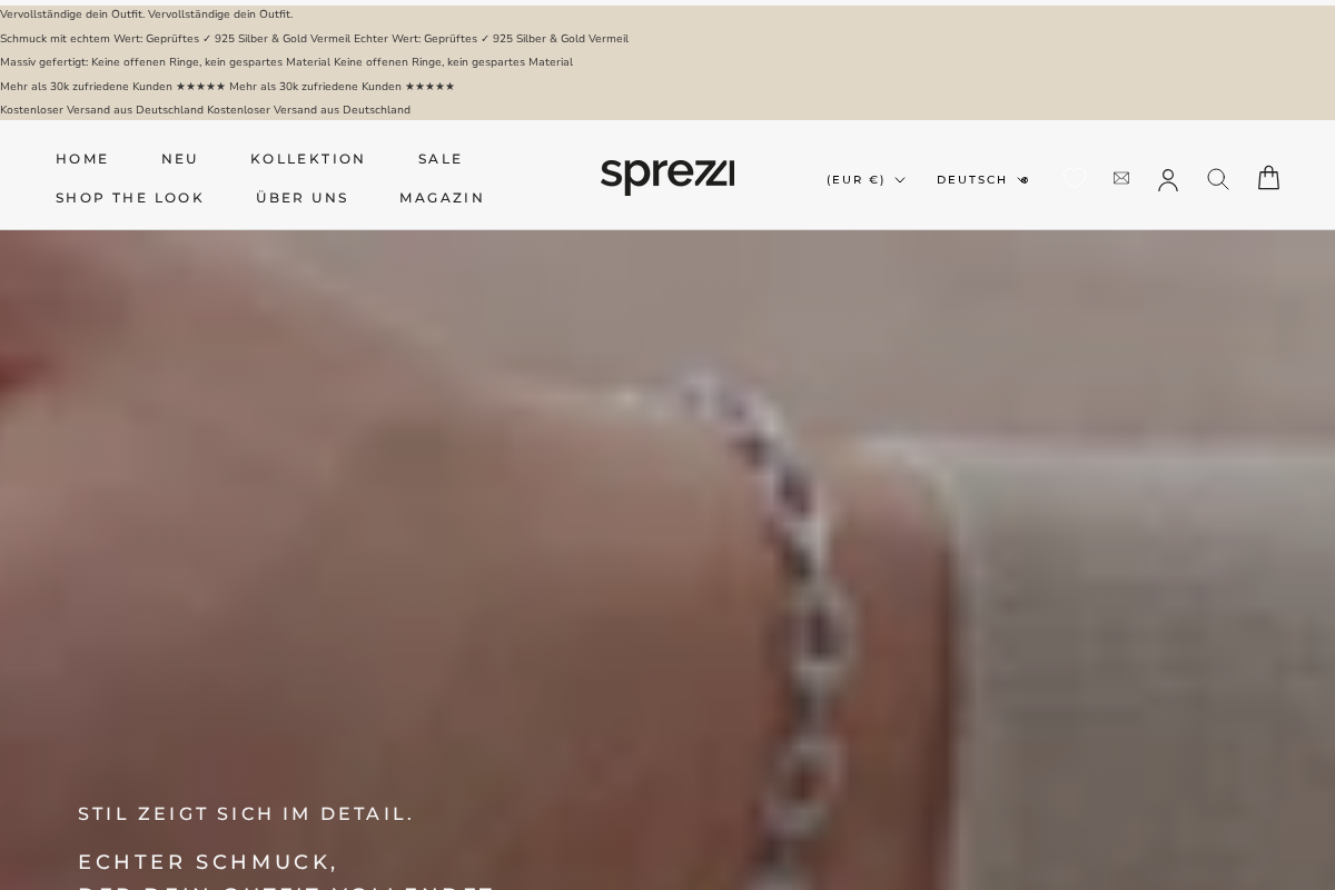 sprezzi-fashion.com homepage screenshot