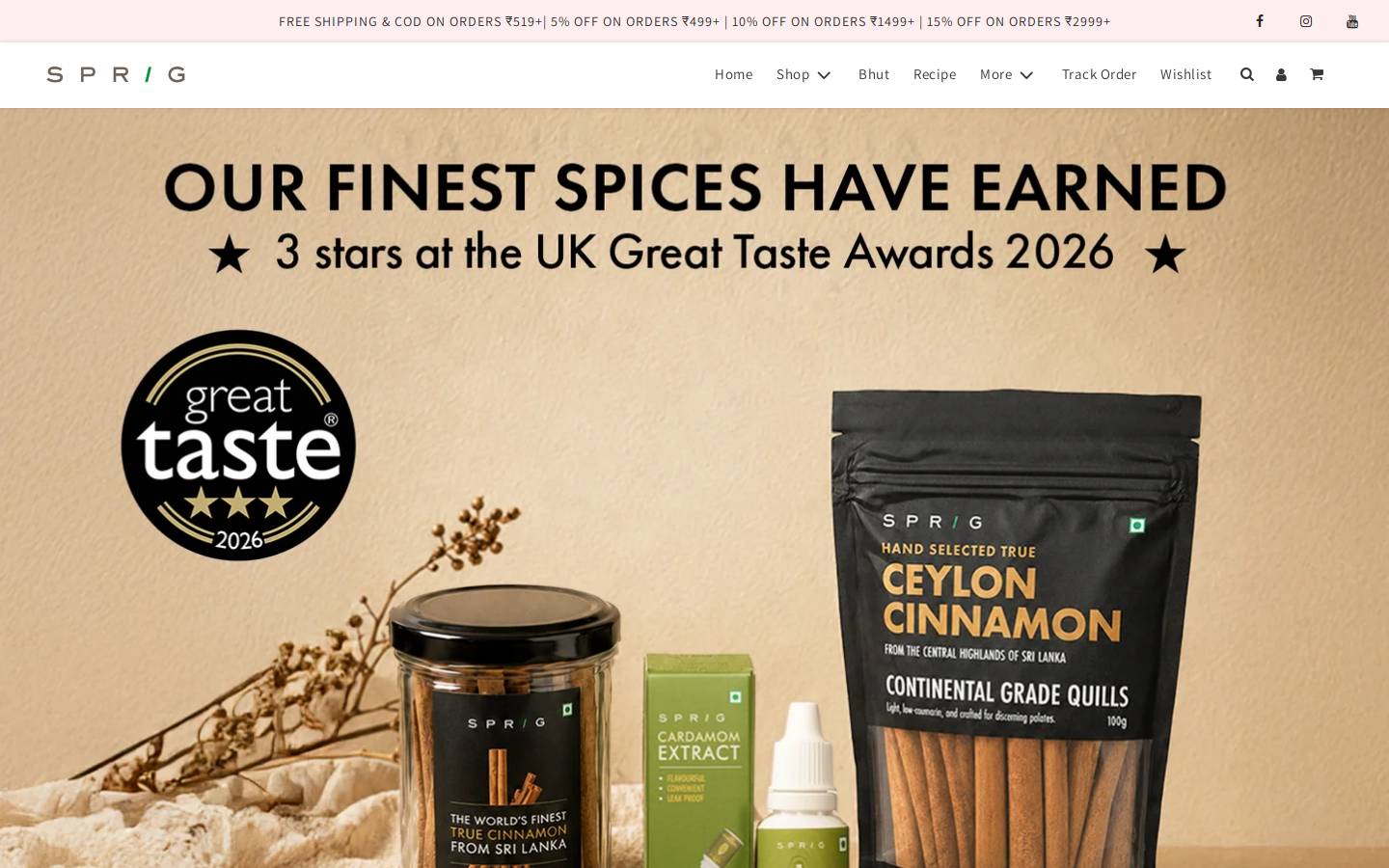 sprig.co.in homepage screenshot