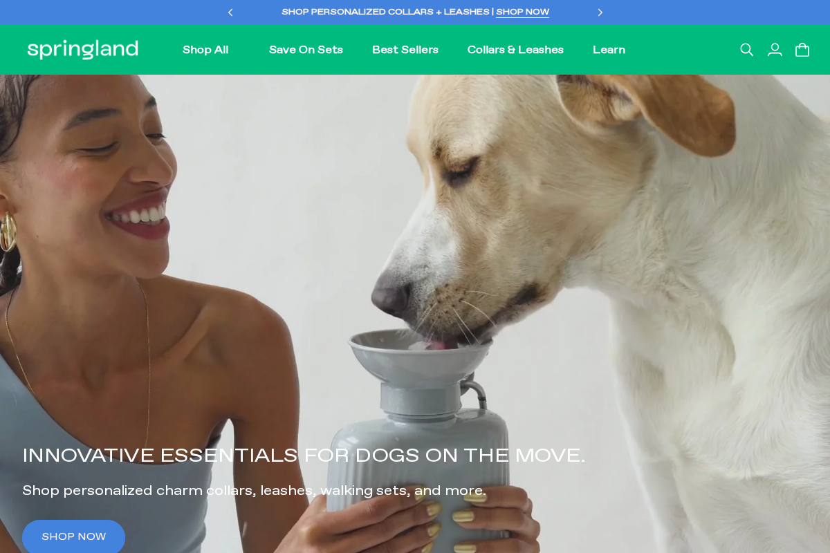 Springland Pets homepage screenshot