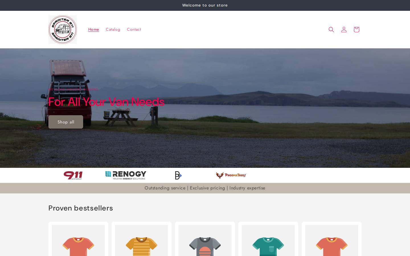 sprinter911.store homepage screenshot