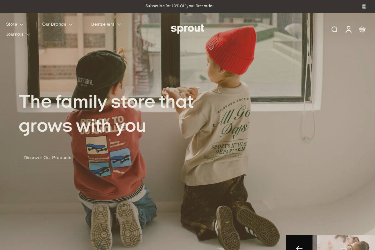 sprout-store.com homepage screenshot