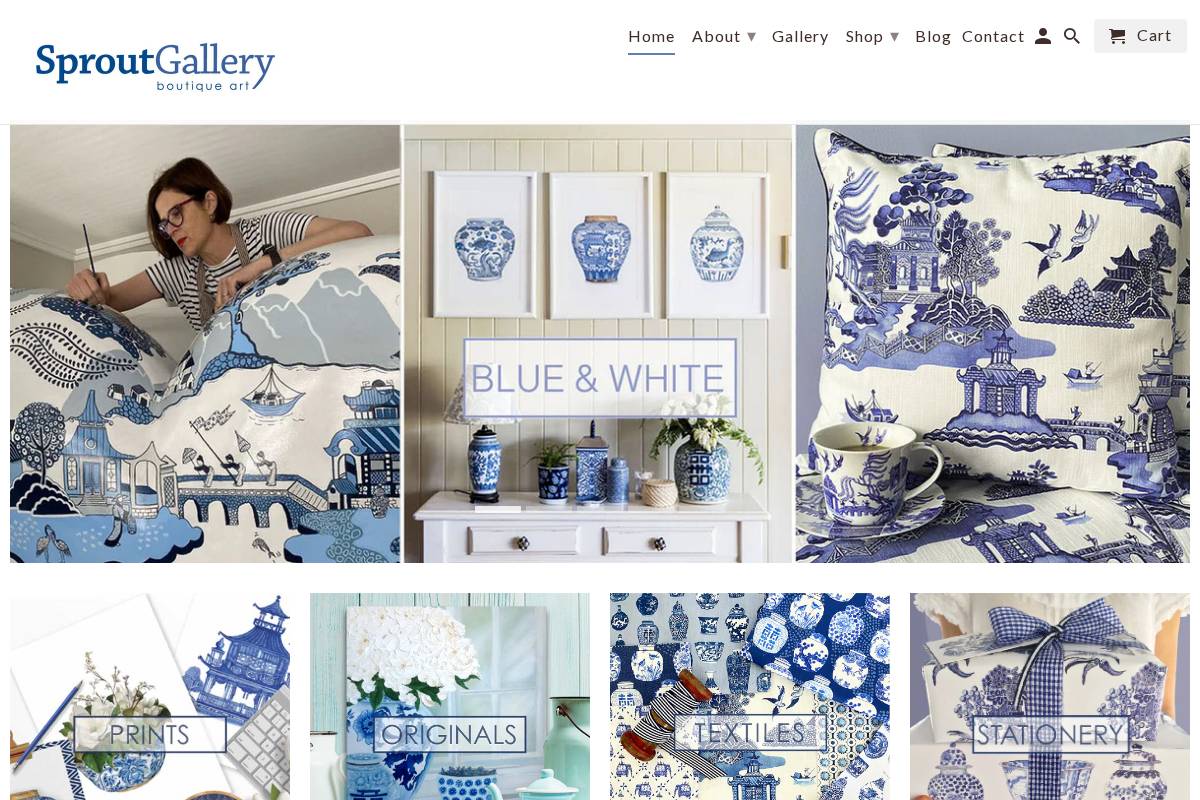 Sprout Gallery homepage screenshot