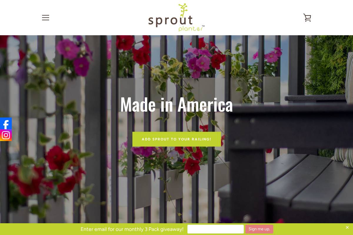 sproutplanter.com homepage screenshot