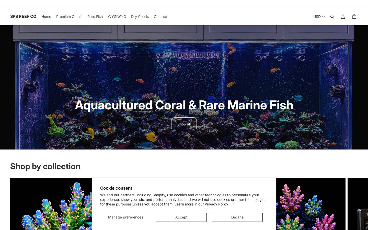 spsreefco.com homepage screenshot