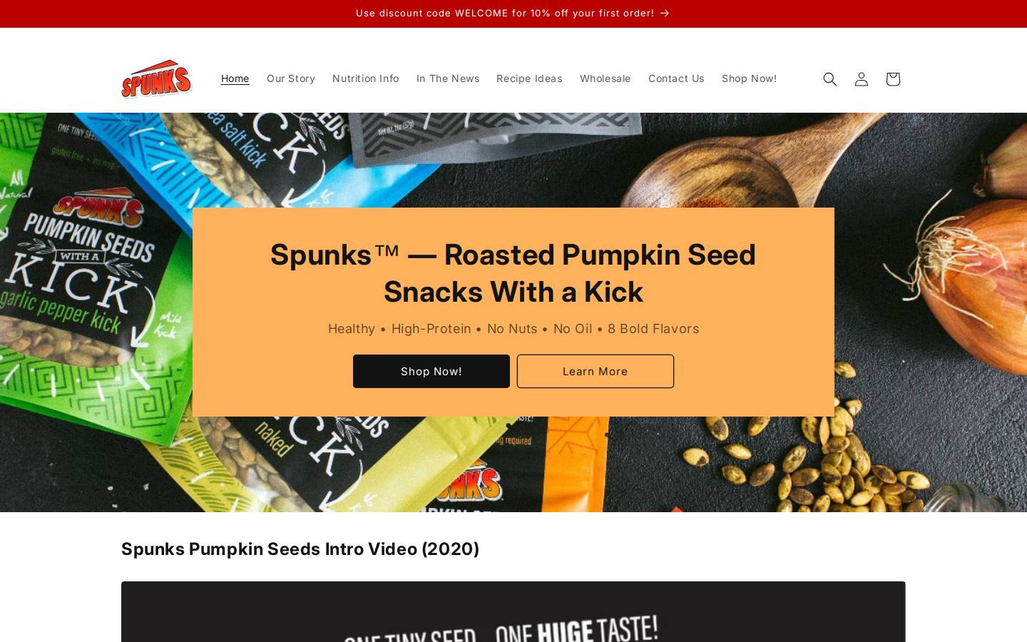 spunkstore.com homepage screenshot