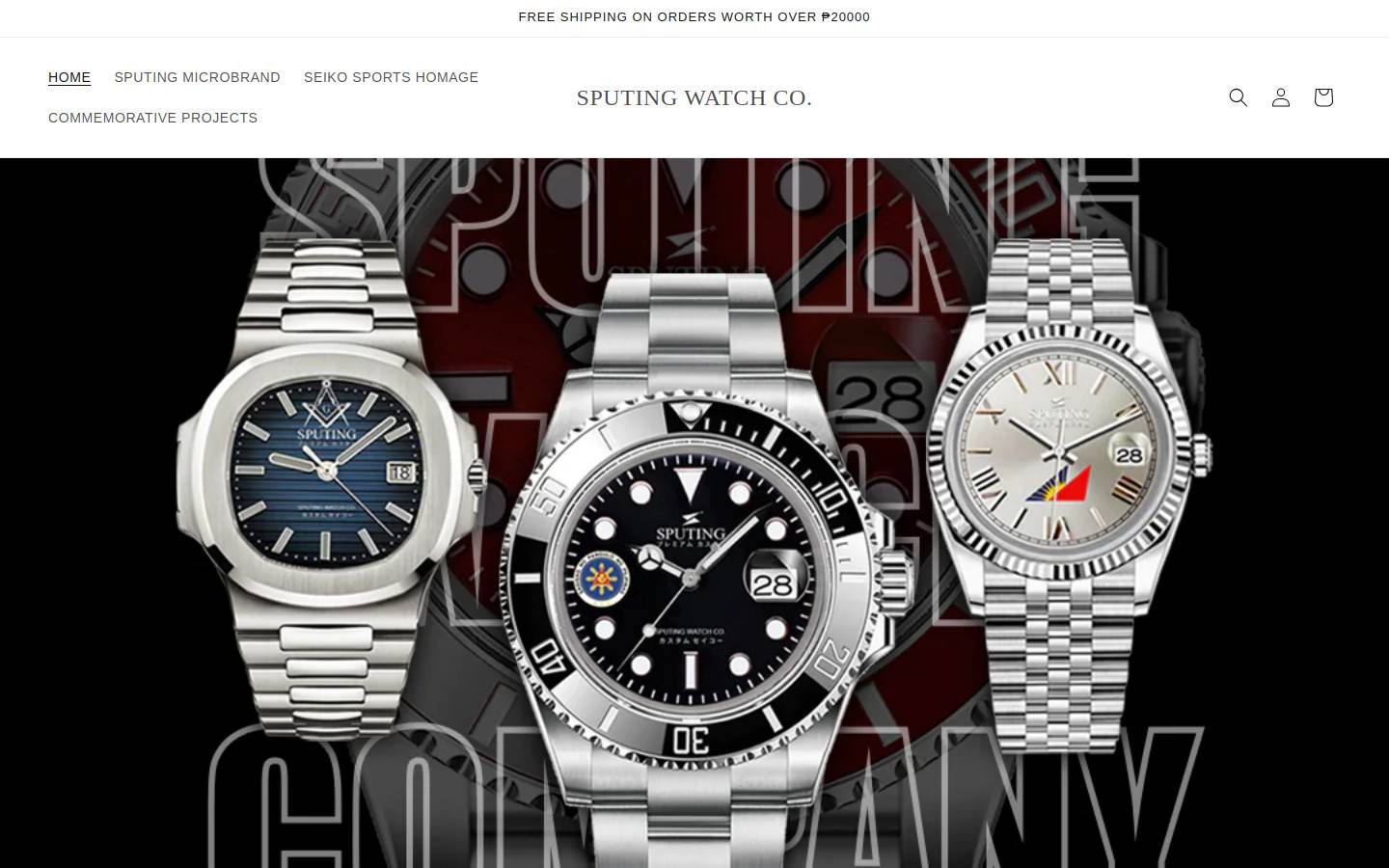 sputingwatchcompany.com homepage screenshot