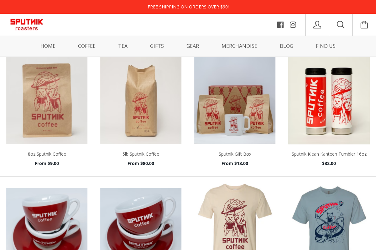 Sputnik Coffee Company homepage screenshot