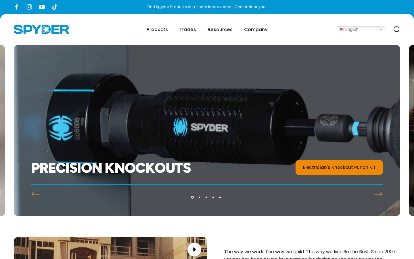 spyderproducts.com homepage screenshot