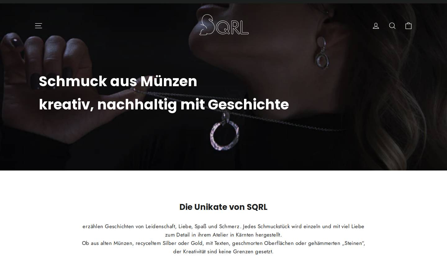 sqrl-art.com homepage screenshot