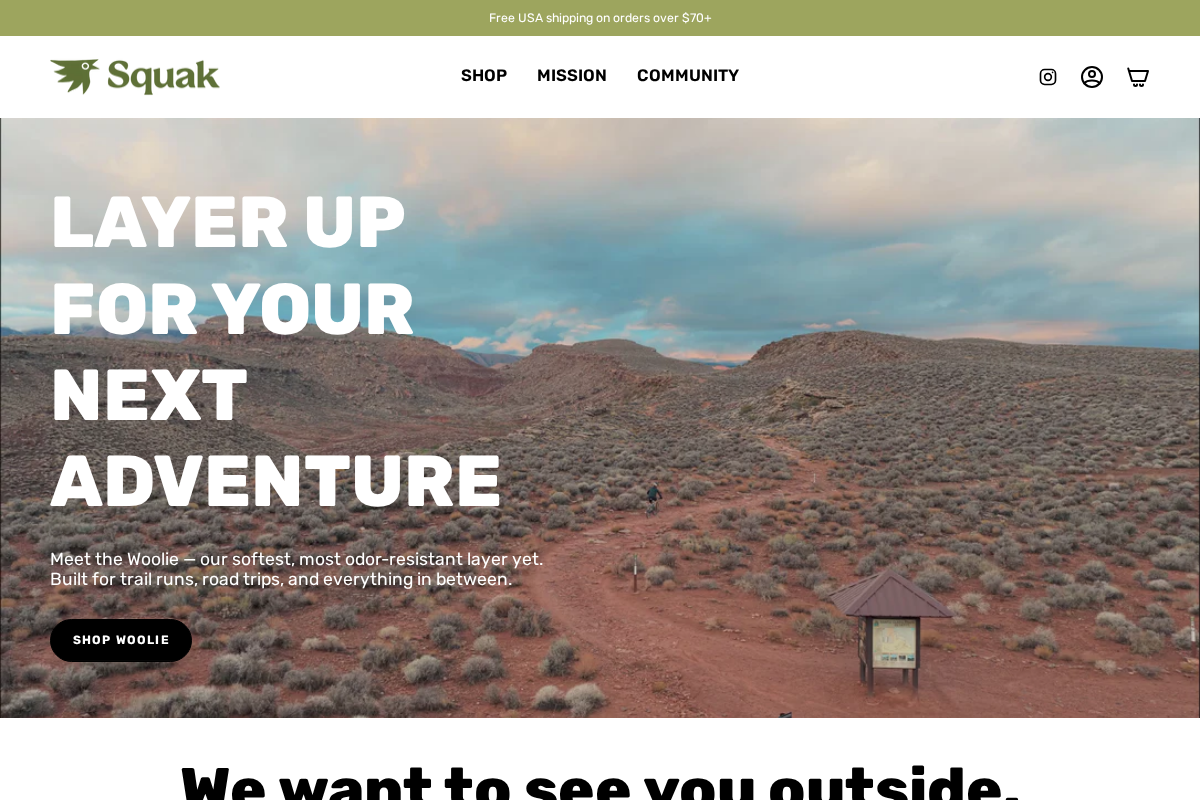 Squak homepage screenshot