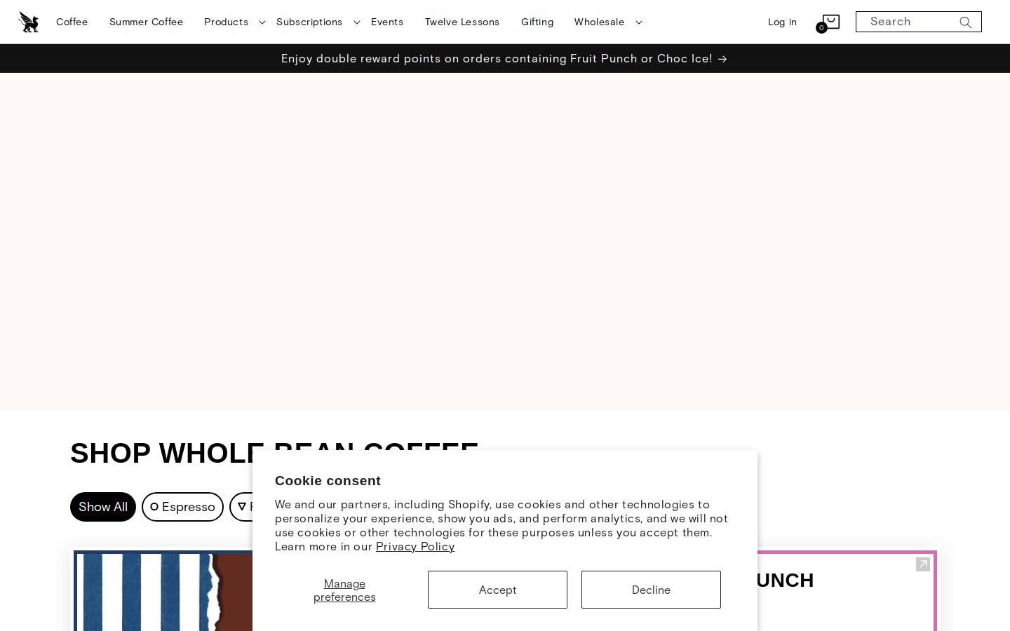 Squaremilecoffee homepage screenshot