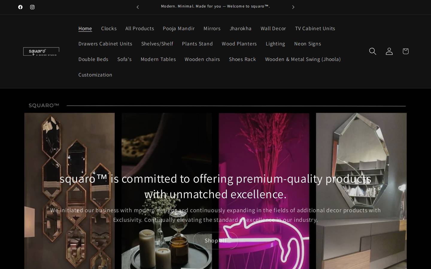 squaro.in homepage screenshot