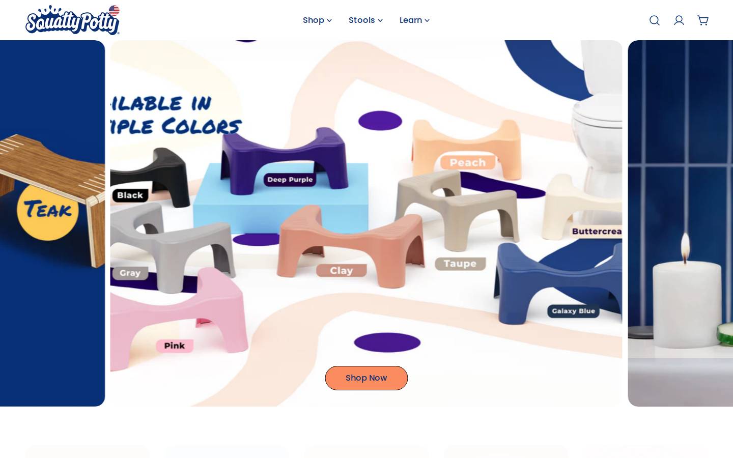 Squatty Potty homepage screenshot