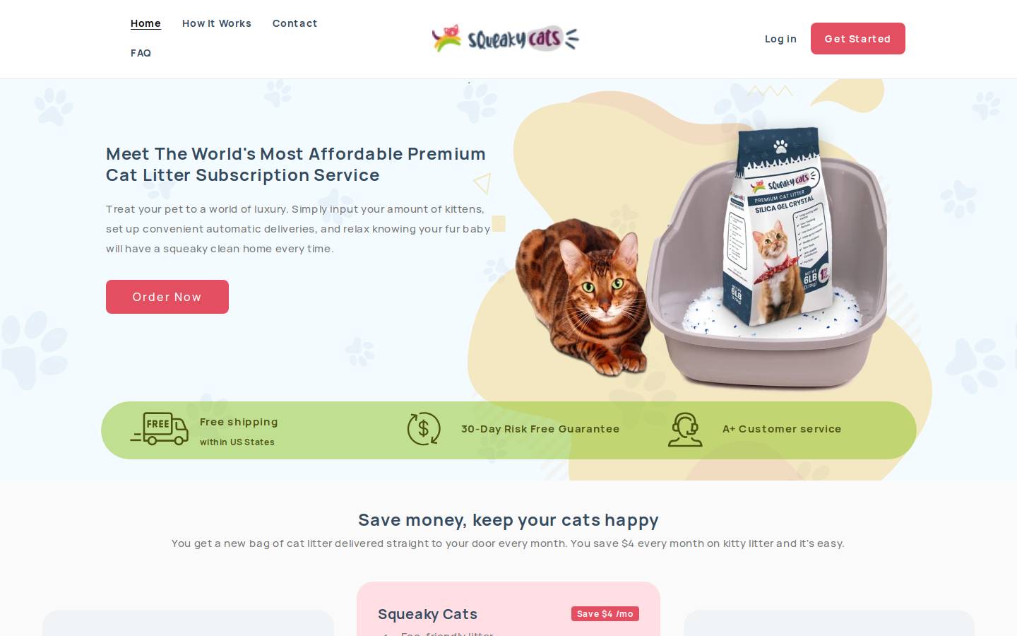squeakycats.com homepage screenshot