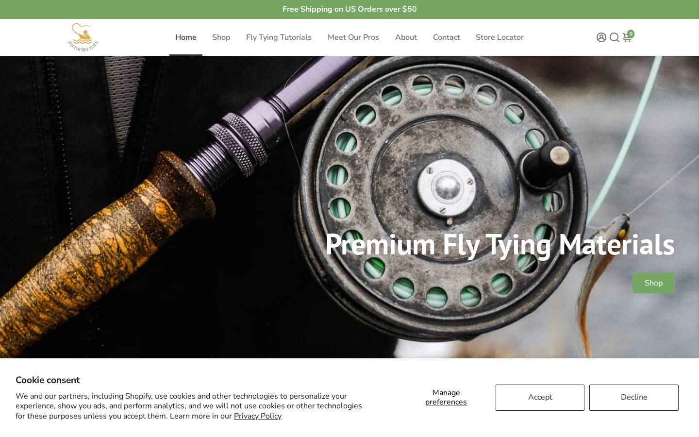 squimpishflies.com homepage screenshot