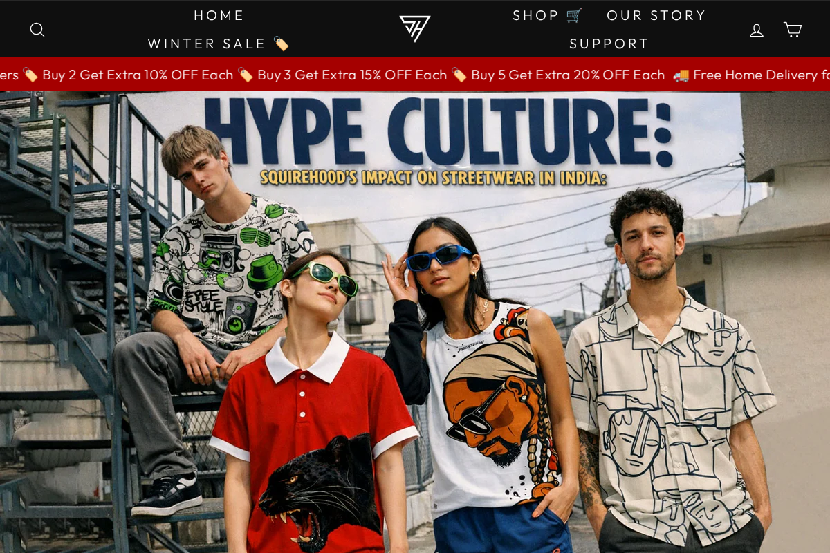 Squirehood homepage screenshot