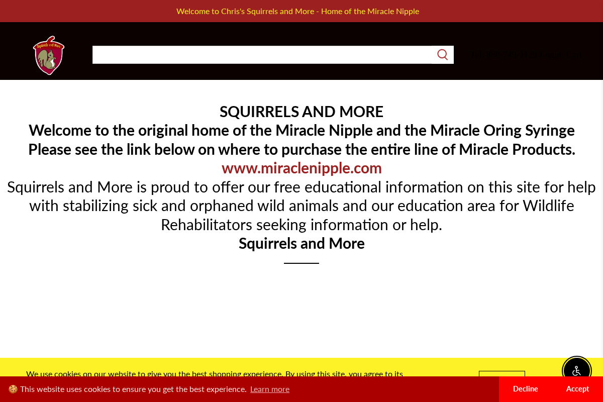 squirrelsandmore.com homepage screenshot