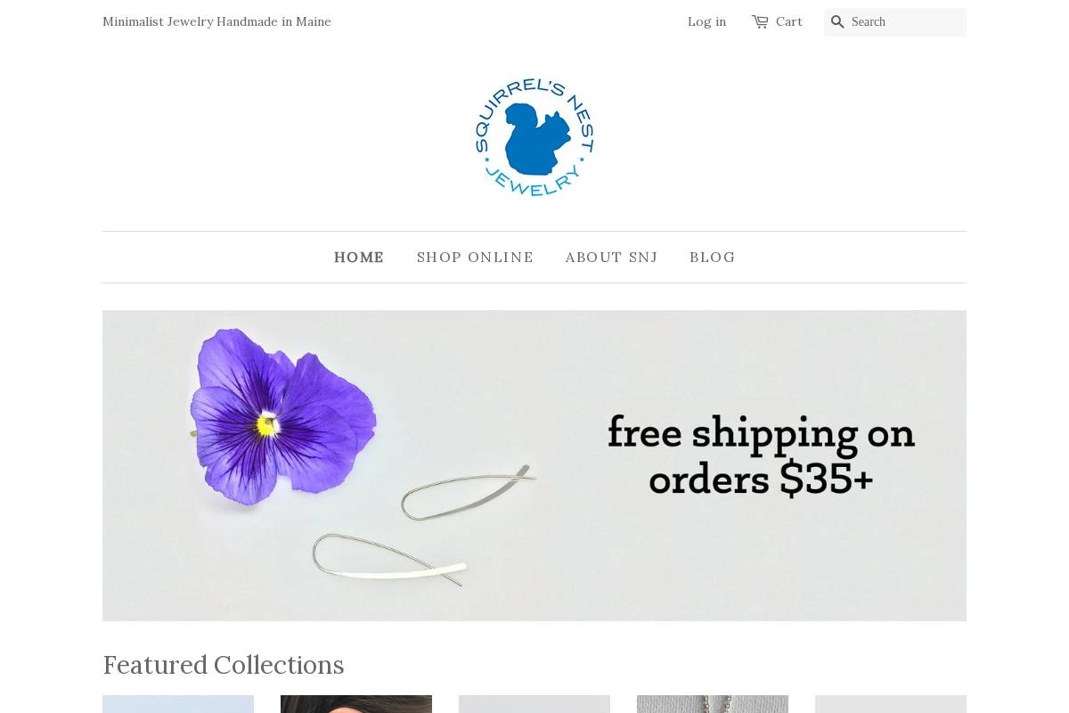 squirrelsnestjewelry.com homepage screenshot