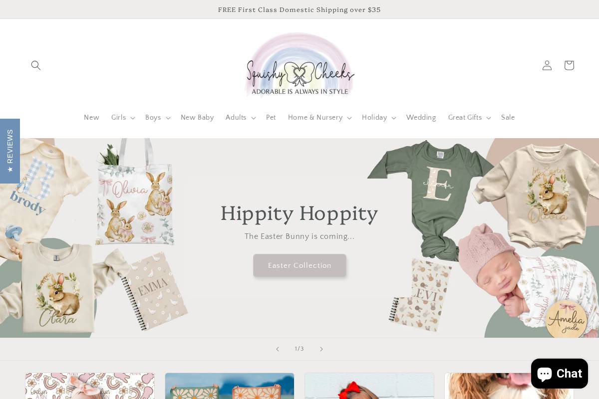 squishycheeks.com homepage screenshot