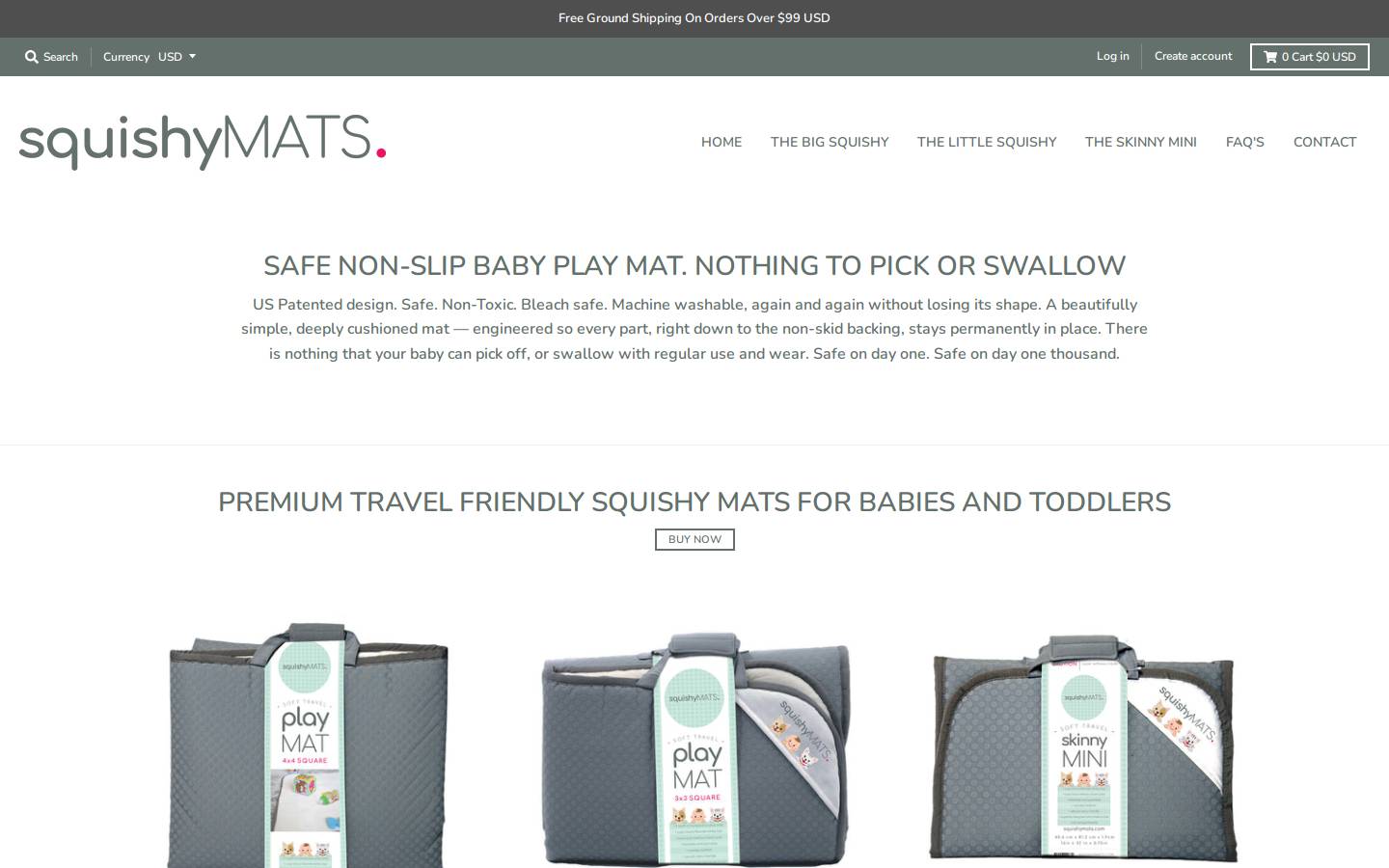 squishymats.com homepage screenshot