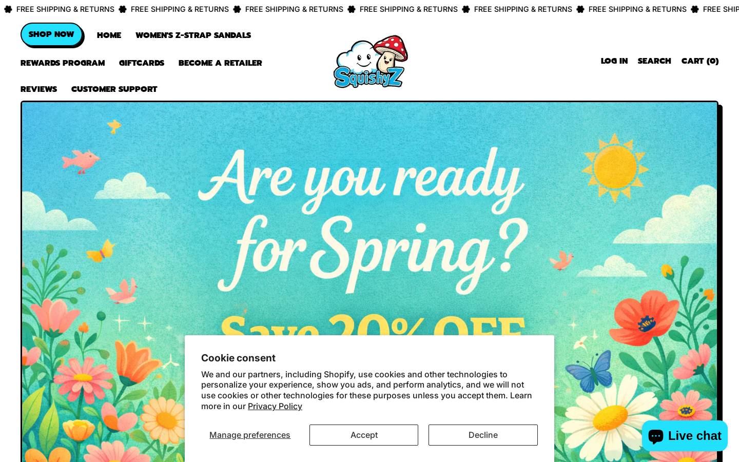 squishyz.com homepage screenshot