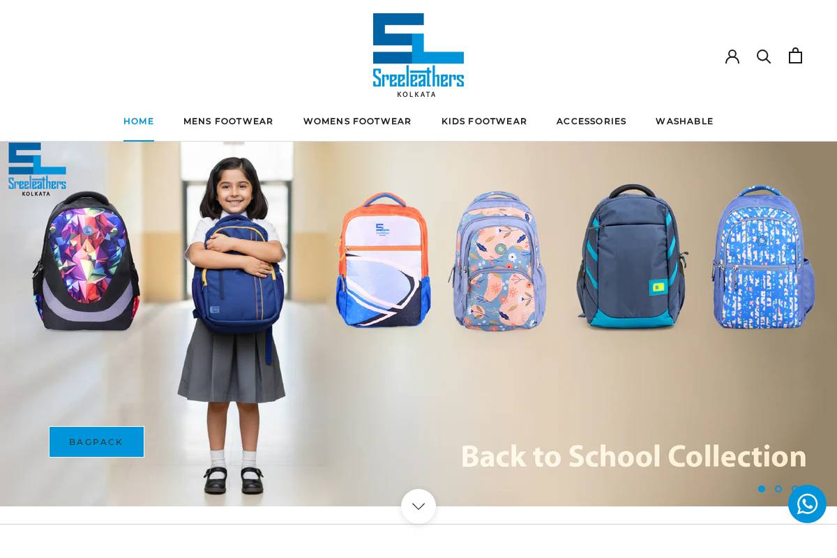 sreeleathers.com homepage screenshot