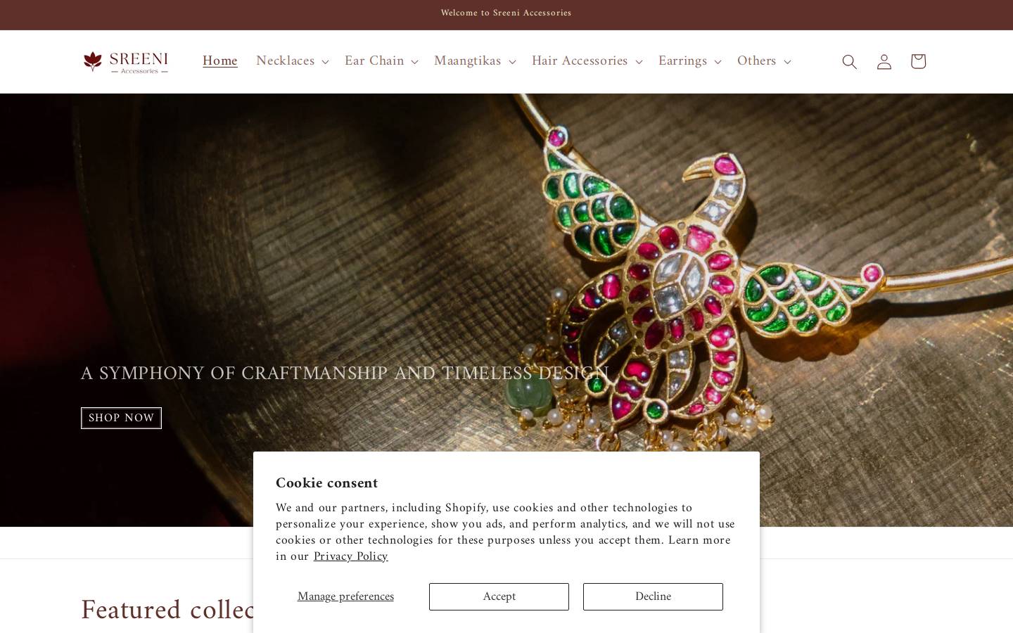 sreeni.shop homepage screenshot