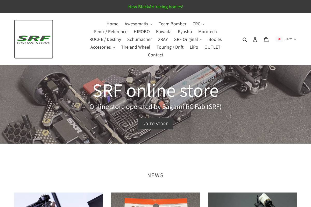 srf-online-store.com homepage screenshot