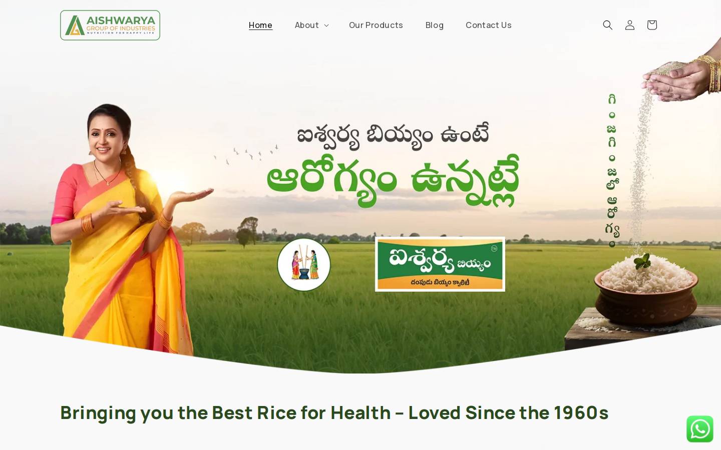 sriaishwaryafoods.com homepage screenshot