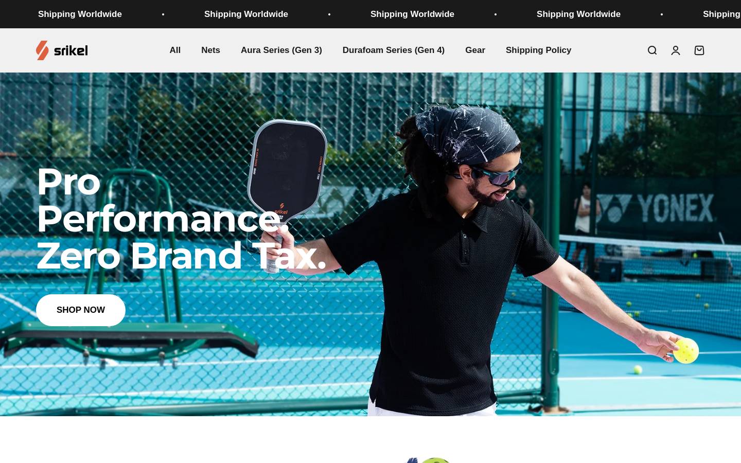 Srikel Sport - Pickleball homepage screenshot