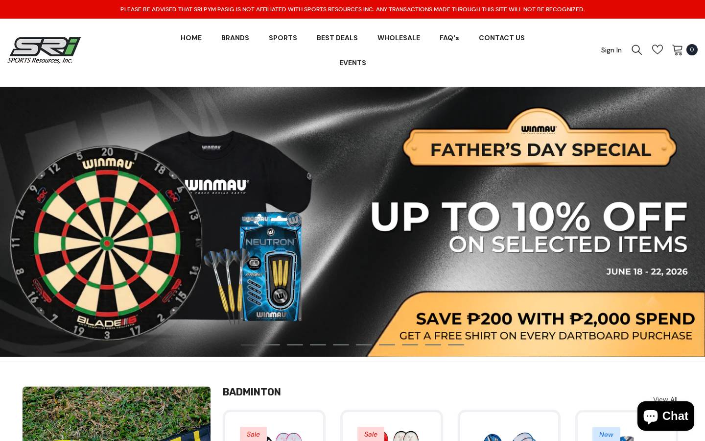 sriphils.com homepage screenshot