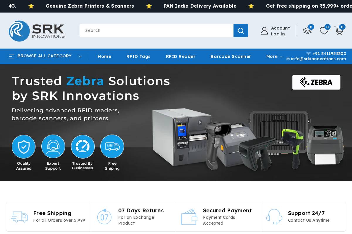 srkinnovations.com homepage screenshot