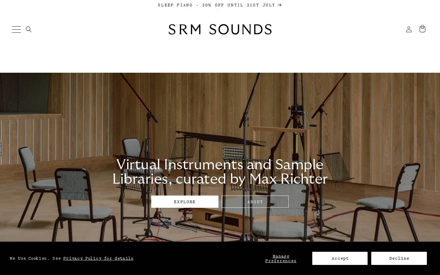 srmsounds.com homepage screenshot