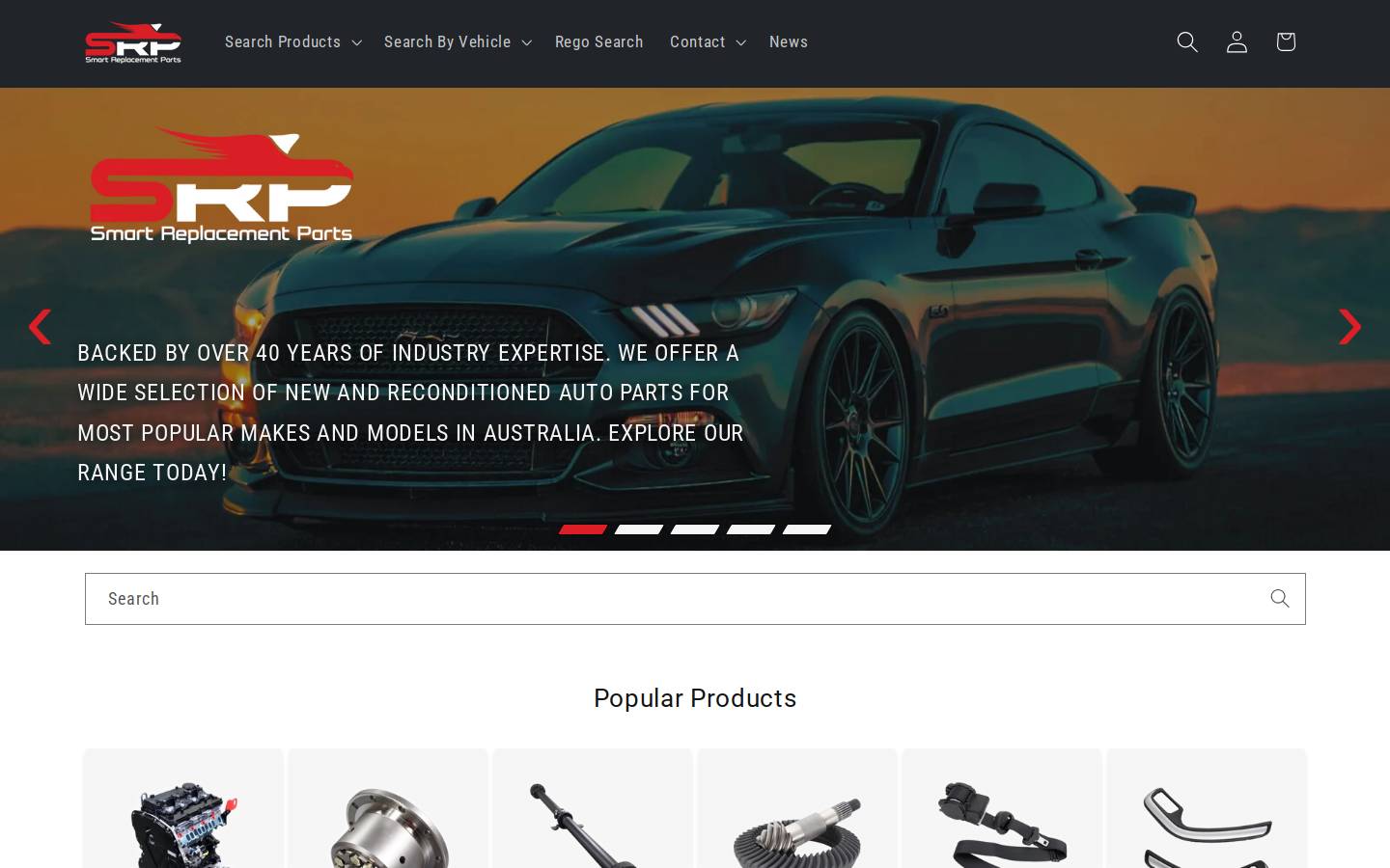 srpauto.com.au homepage screenshot