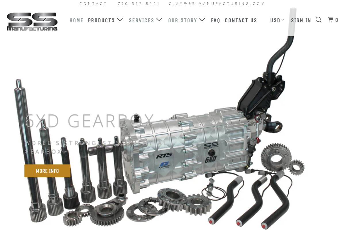 ss-manufacturing.com homepage screenshot