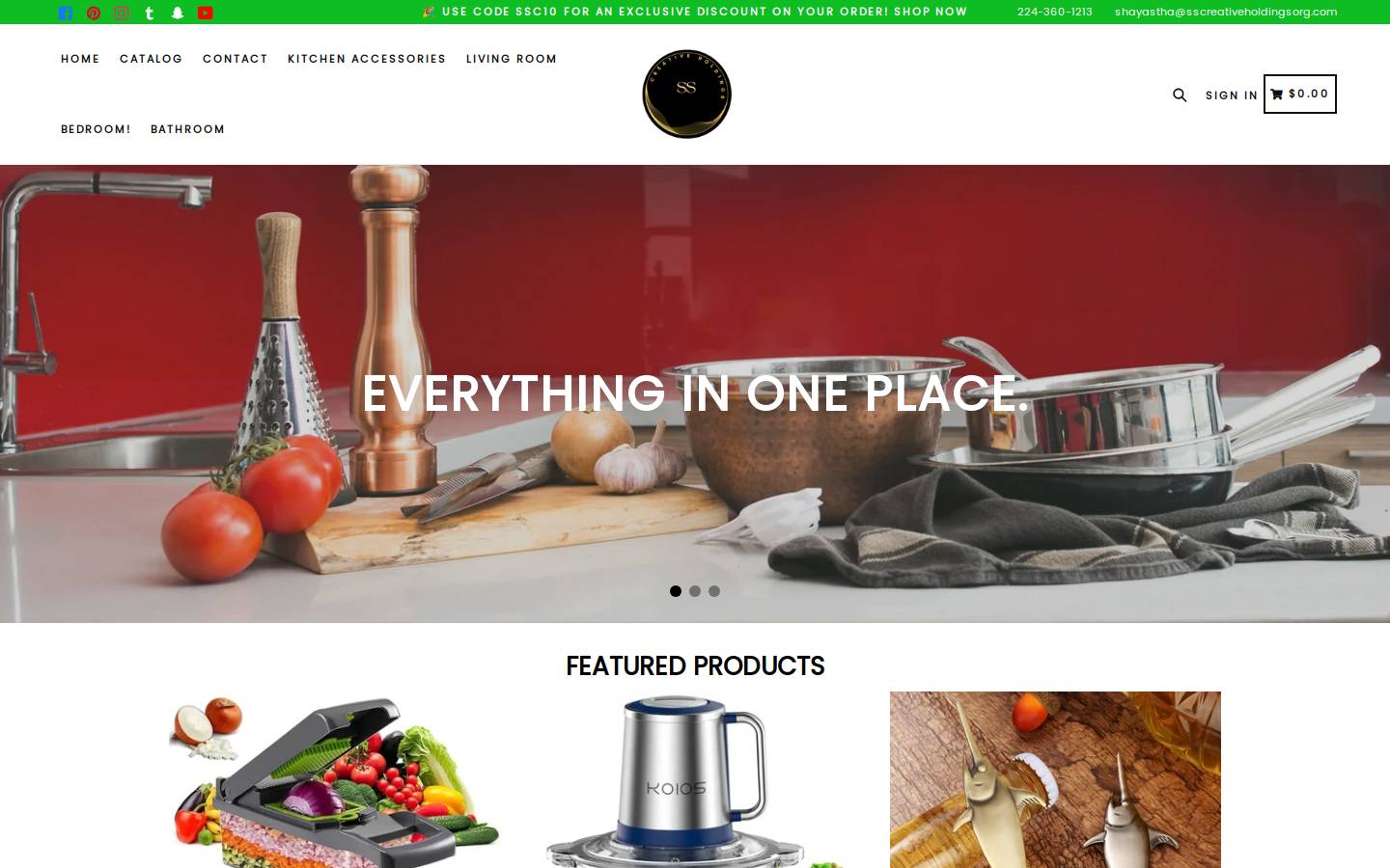 sscreativeholdings.org homepage screenshot
